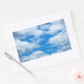 Blue Sky White Clouds Heavenly Skies Background Rechthoekige Sticker (Envelop)
