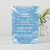 Blue Sky White Clouds Life Celebration Kaart (Staand voorkant)