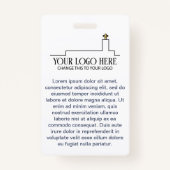 Blue Sky White Clouds Logo QR Code Church ID Badge (Achterkant)