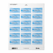 Blue Sky White Clouds Modern Elegant Handgeschreve Etiket (Full Sheet)