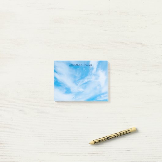Blue Sky White Clouds Modern Elegant Professional Post-it® Notes (Op bureau)