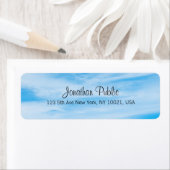 Blue Sky White Clouds Modern Elegant Script Trendy Etiket (Insitu)