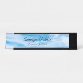 Blue Sky White Clouds Modern Elegant Sjabloon Bureau Naambordje (Voorkant)
