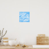 Blue Sky White Clouds Poster (Keuken)
