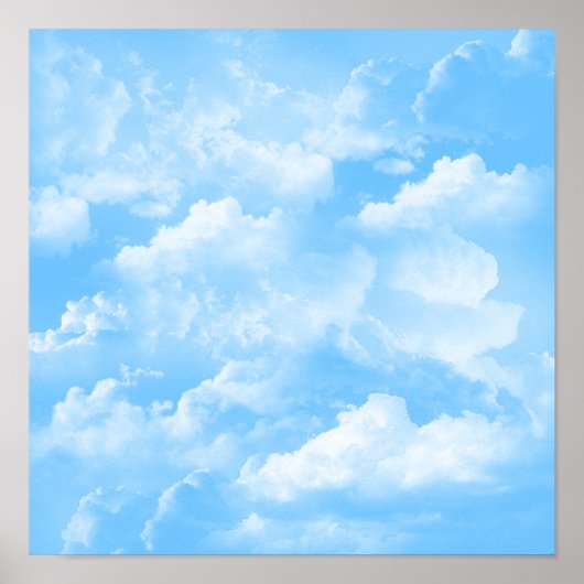 Blue Sky White Clouds Poster (Voorkant)