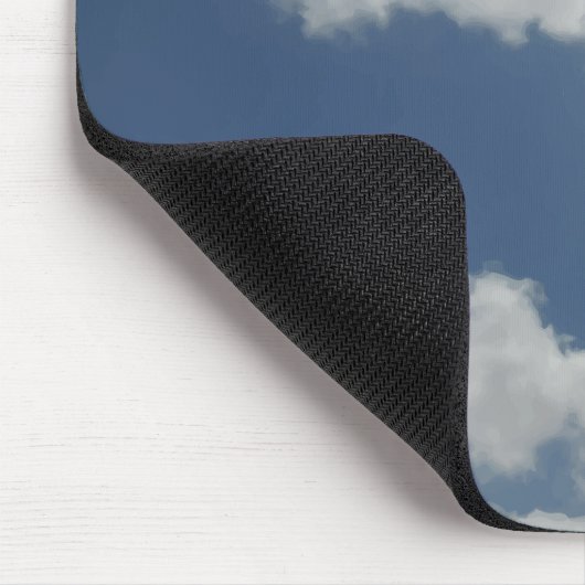 Blue Sky White Clouds Print Fun Muismat (Hoek)