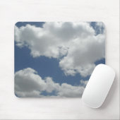 Blue Sky White Clouds Print Fun Muismat (Met muis)