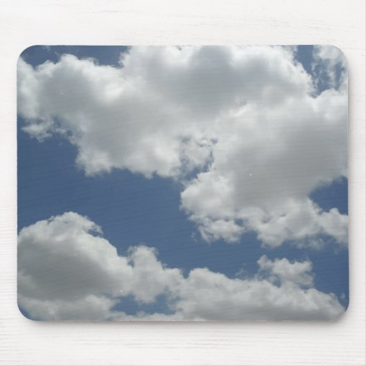 Blue Sky White Clouds Print Fun Muismat (Voorkant)
