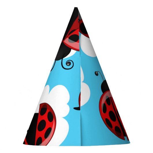 Blue Sky White Clouds Red Ladybug Beetle Insect Feesthoedjes (Achterkant)