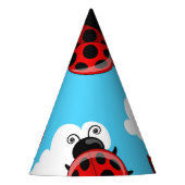 Blue Sky White Clouds Red Ladybug Beetle Insect Feesthoedjes (Voorkant)