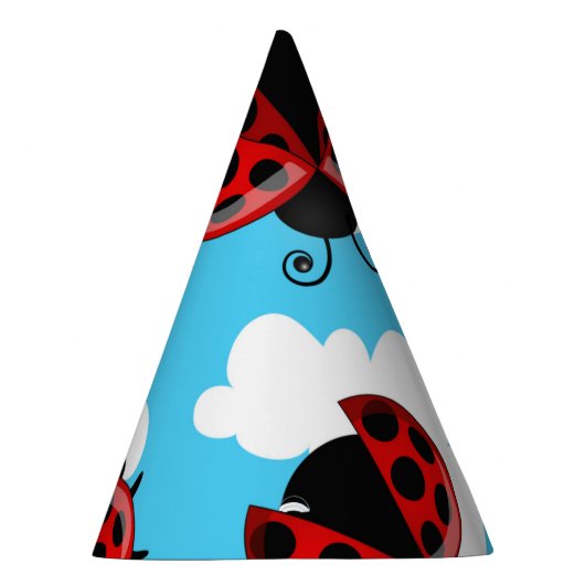 Blue Sky White Clouds Red Ladybug Beetle Insect Feesthoedjes (Rechts)