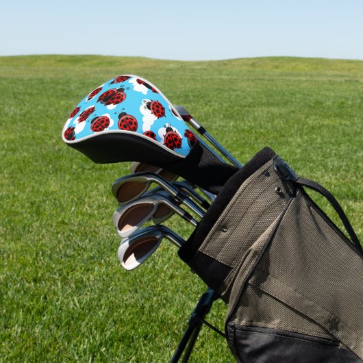 Blue Sky White Clouds Red Ladybug Beetle Insect Golfheadcover (Insitu)