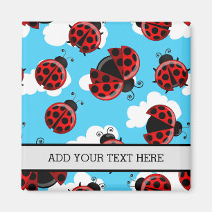 Blue Sky White Clouds Red Ladybug Beetle Insect Magneet