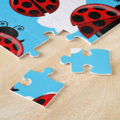 Blue Sky White Clouds Red Ladybug Beetle Legpuzzel (Zijkant)