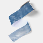 Blue Sky White Clouds Satijnen Lint (Achterkant)