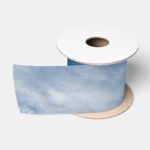 Blue Sky White Clouds Satijnen Lint