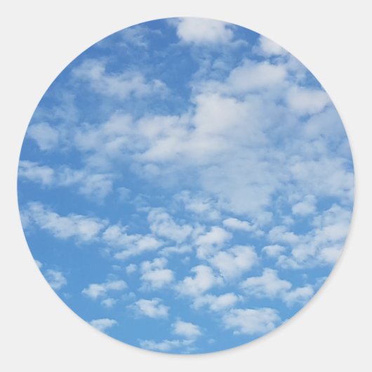 Blue Sky White Clouds Sticker Label (Voorkant)