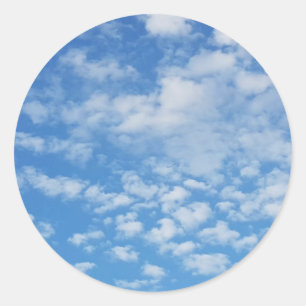 Blue Sky White Clouds Sticker Label