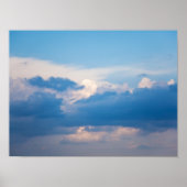 Blue Sky White Clouds Sunrise Background Sjabloon Poster (Voorkant)