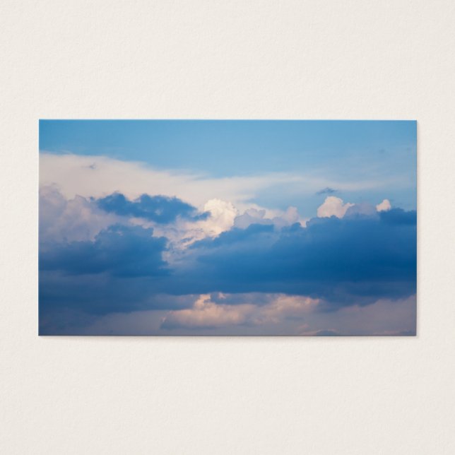 Blue Sky White Clouds Sunrise Background Sjabloon Visitekaartje (Voorkant)