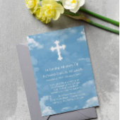 Blue Sky White Cross in Loving Memory Kaart