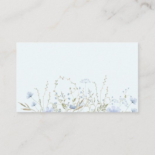 Blue Sky Wildflowers Boek voor Baby Baby shower Informatiekaartje (Achterkant)