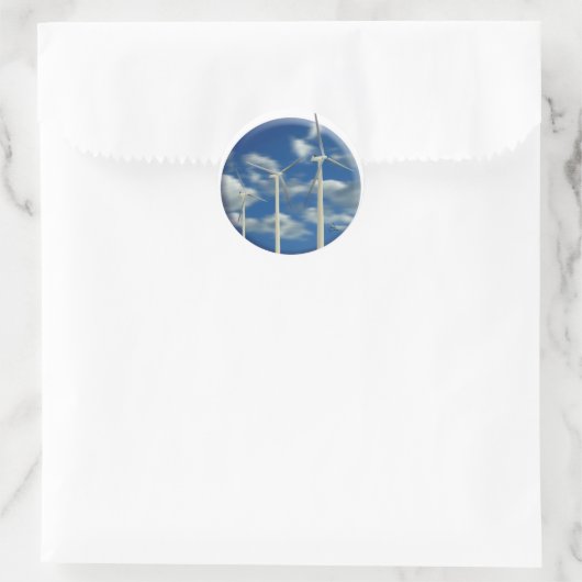 Blue Sky windturbine Ronde Sticker (Tas)