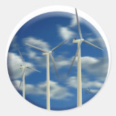 Blue Sky windturbine Ronde Sticker (Voorkant)