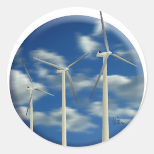 Blue Sky windturbine Ronde Sticker