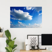 Blue sky with cloud closeup. poster (Thuiskantoor)