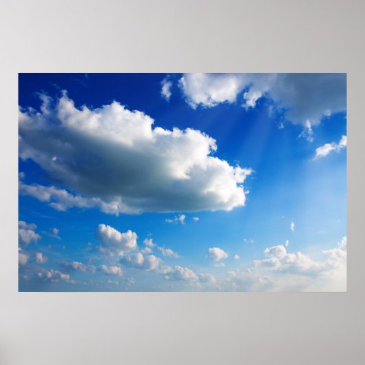 Blue sky with cloud closeup. poster (Voorkant)