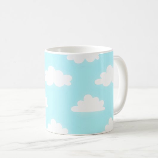 Blue Sky with Clouds Print Coffee Cup Mug Koffiemok (Voorkant rechts)