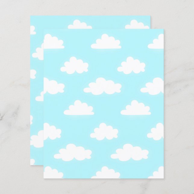 Blue Sky with Clouds Scrapbook Paper Craft Papers (Voorkant / Achterkant)