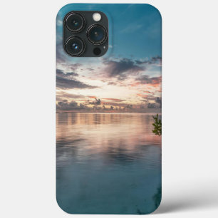 blue sky with red and dark clouds reflected on sea Case-Mate iPhone case