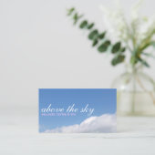Blue sky with white clouds picture business card | visitekaartje (Staand voorkant)