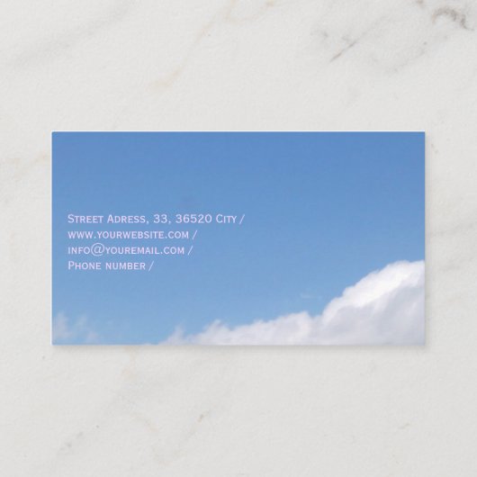 Blue sky with white clouds picture business card | visitekaartje (Achterkant)