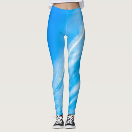 Blue Sky YOGA PANTS - White Streak Clouds Leggings (Voorkant)