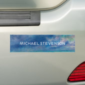 Blue Sky Zee Abstract Uniek Chic Modern Minimaal Bumpersticker (Op auto)