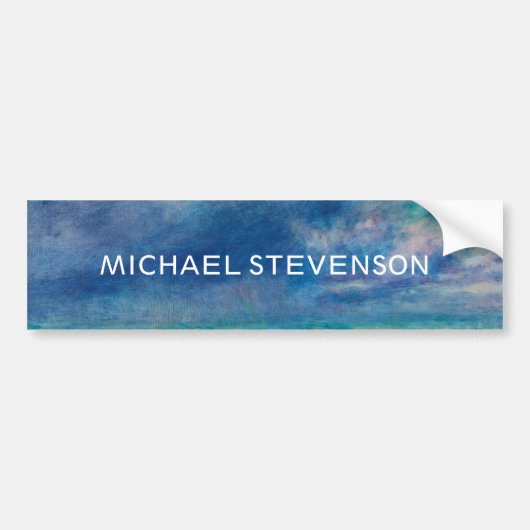 Blue Sky Zee Abstract Uniek Chic Modern Minimaal Bumpersticker (Voorkant)