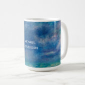 Blue Sky Zee Abstract Uniek Chic Modern Minimaal Koffiemok (Voorkant rechts)