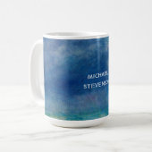 Blue Sky Zee Abstract Uniek Chic Modern Minimaal Koffiemok (Voorkant links)