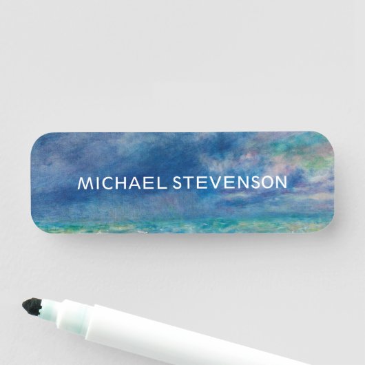 Blue Sky Zee Abstract Uniek Chic Modern Minimaal Naamplaatje (In situ)