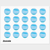 Blue Sky Zee Clouds Elegant Trendy Blank Sjabloon Ronde Sticker (Vel)