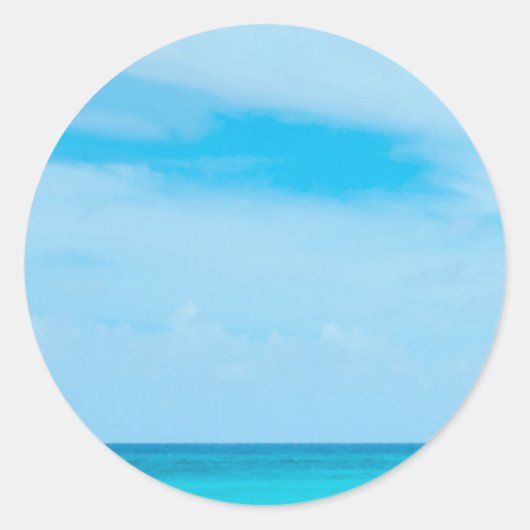 Blue Sky Zee Clouds Elegant Trendy Blank Sjabloon Ronde Sticker (Voorkant)