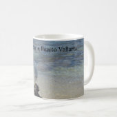 Blue sky zee en zandkoffie mok (Voorkant rechts)