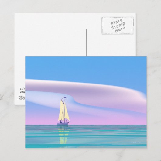 Blue Sky Zeilen Briefkaart (Voorkant / Achterkant)