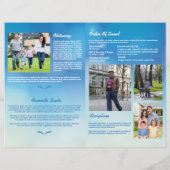 Blue Skyer Funeral Program Template (Achterkant)