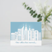 Blue Skyline Business Moving Kantoor Address Chang Briefkaart (Staand voorkant)