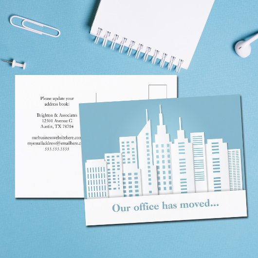 Blue Skyline Business Moving Kantoor Address Chang Briefkaart