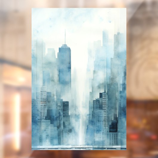 Blue Skyline Raamsticker (Vel 2)